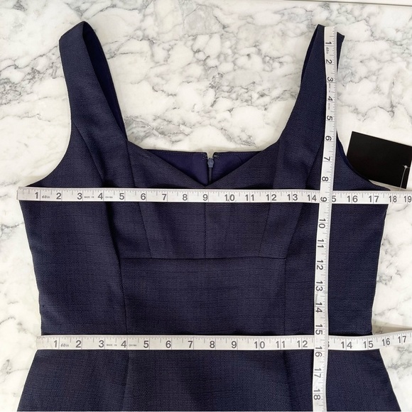 Donna Ricco for Boston Proper navy blue textured sleeveless sheath dress 8 - Picture 6 of 10